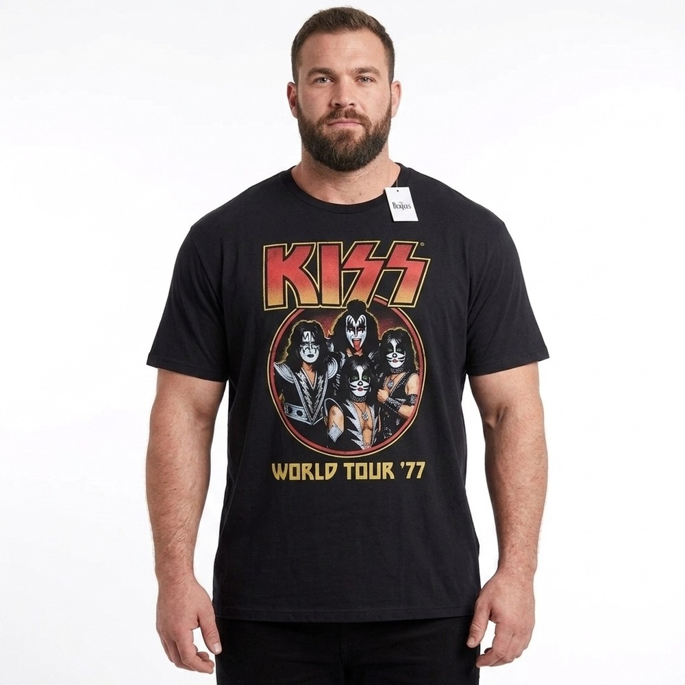 Kiss Original Members 1977 World Tour Tee Shirt